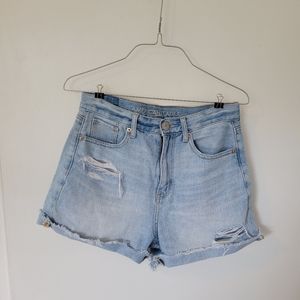 American Eagle Mid Rise Denim Mom Shorts